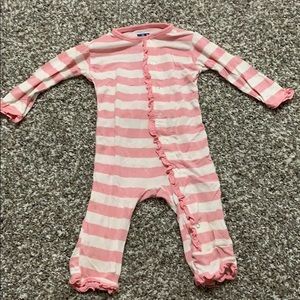 Pink and white stripe romper